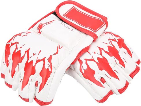 MMA Fingerless Gloves, PU Leather Punching Bag Gloves Black Bottom Orange Claw - Durable and Wear -, Full Wrist Support, Training and Competition Use in Kuwait