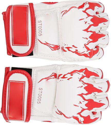 MMA Fingerless Gloves, PU Leather Punching Bag Gloves Black Bottom Orange Claw - Durable and Wear -, Full Wrist Support, Training and Competition Use in Kuwait