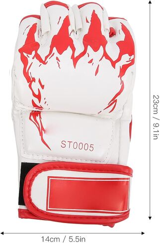MMA Fingerless Gloves, PU Leather Punching Bag Gloves Black Bottom Orange Claw - Durable and Wear -, Full Wrist Support, Training and Competition Use in Kuwait