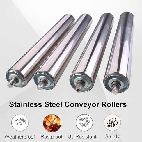 2 Pcs Conveyor Rollers 1" 1.5" 2" Dia 10" 12" 15" 16" 20" 22" 24" 30" 36" 48" 50" 60" Long, Stainless Steel Gravity Transmission Replacement Part Galvanized End(Dia 2"/50mm,L 30in/762mm) in Kuwait