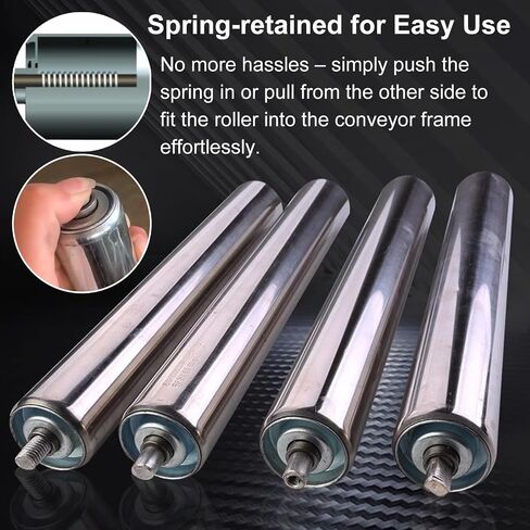 2 Pcs Conveyor Rollers 1" 1.5" 2" Dia 10" 12" 15" 16" 20" 22" 24" 30" 36" 48" 50" 60" Long, Stainless Steel Gravity Transmission Replacement Part Galvanized End(Dia 2"/50mm,L 30in/762mm) in Kuwait