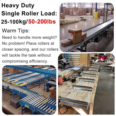 2 Pcs Conveyor Rollers 1" 1.5" 2" Dia 10" 12" 15" 16" 20" 22" 24" 30" 36" 48" 50" 60" Long, Stainless Steel Gravity Transmission Replacement Part Galvanized End(Dia 2"/50mm,L 30in/762mm) in Kuwait