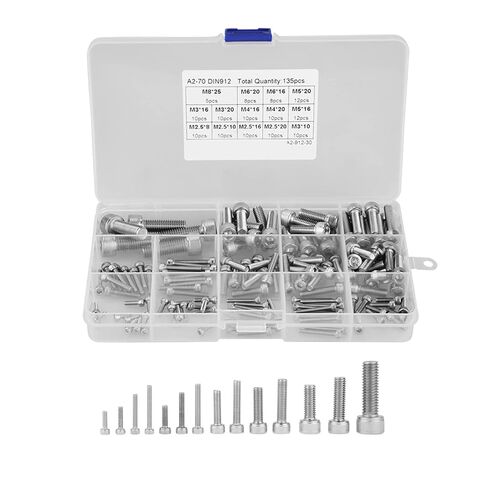 Pack of 135 M2.5 M3 M4 M5 M6 M8 304 Stainless Steel Allen Screws Set Allen Screws in Kuwait