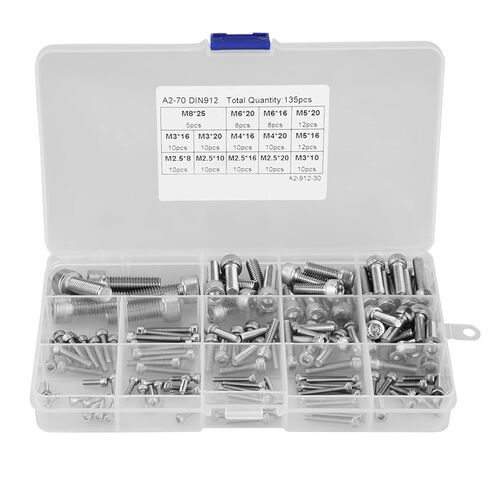 Pack of 135 M2.5 M3 M4 M5 M6 M8 304 Stainless Steel Allen Screws Set Allen Screws in Kuwait