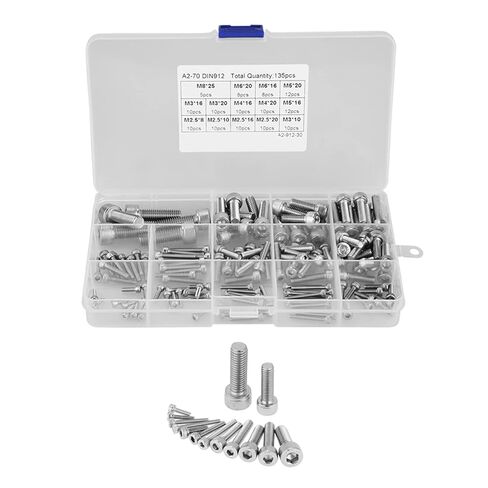Pack of 135 M2.5 M3 M4 M5 M6 M8 304 Stainless Steel Allen Screws Set Allen Screws in Kuwait