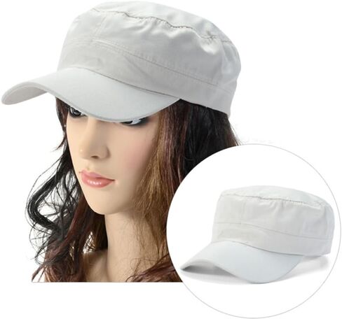 Duckbill Hat for Female Flat Top Sun Cap Fashion Breathable Hat Adjustable CricketHat Cotton Headdress in Kuwait