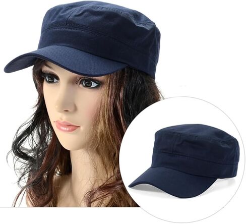 Duckbill Hat for Female Flat Top Sun Cap Fashion Breathable Hat Adjustable CricketHat Cotton Headdress in Kuwait