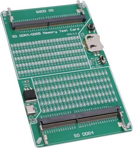 جهاز اختبار الذاكرة Naroote DDR4 DDR5، محلل تشخيص ذاكرة الوصول العشوائي 2 في 1 مع مؤشر ضوء LED للكمبيوتر المحمول وخادم سطح المكتب in Kuwait