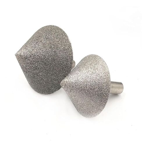 ABOOFAN Silver Alloy Chamfer Grinding Head for Jade and Diamond, Safe Glass and Stone Chamfering Tool with Tapered Design, Industrial Grinding Bit for Precision Glass Hole Finishing in Kuwait