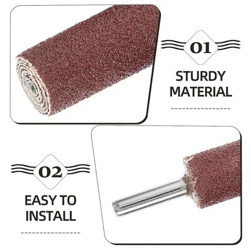 OUNONA Cylindrical Sanding Drum Kit with 6mm Shank for Die Grinder and Rotary Tools, Includes 80 and 240 Grit Sandpaper, Efficient Heat Dissipation and Easy Replacement for Metal in Kuwait