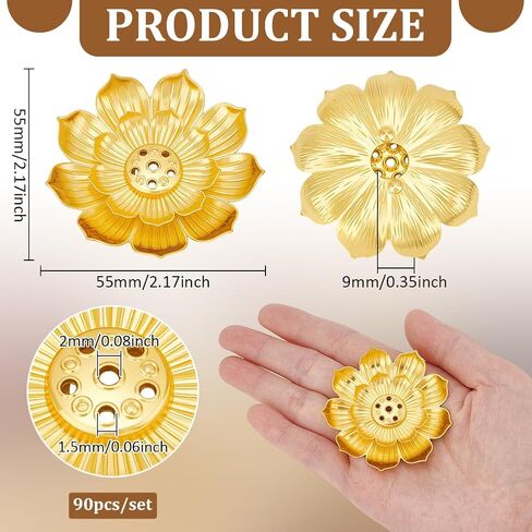 60Pcs Incense Holder, Incense Burner Cone Burner Ash Catcher Lotus Incense Stick Holder Vintage Flower Shaped Multihole Holders for Home Fragrance Decor Sauna Yoga SPA Bedroom Christmas in Saudi Arabia