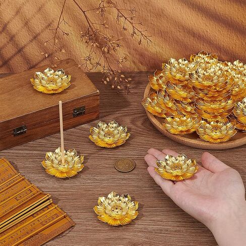 60Pcs Incense Holder, Incense Burner Cone Burner Ash Catcher Lotus Incense Stick Holder Vintage Flower Shaped Multihole Holders for Home Fragrance Decor Sauna Yoga SPA Bedroom Christmas in Saudi Arabia