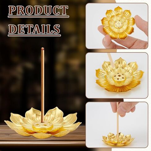 60Pcs Incense Holder, Incense Burner Cone Burner Ash Catcher Lotus Incense Stick Holder Vintage Flower Shaped Multihole Holders for Home Fragrance Decor Sauna Yoga SPA Bedroom Christmas in Saudi Arabia