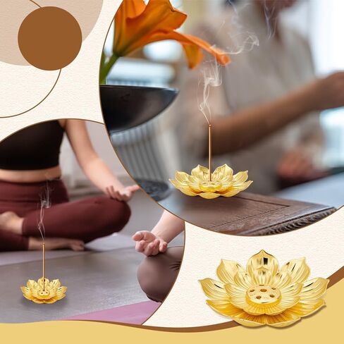 60Pcs Incense Holder, Incense Burner Cone Burner Ash Catcher Lotus Incense Stick Holder Vintage Flower Shaped Multihole Holders for Home Fragrance Decor Sauna Yoga SPA Bedroom Christmas in Saudi Arabia