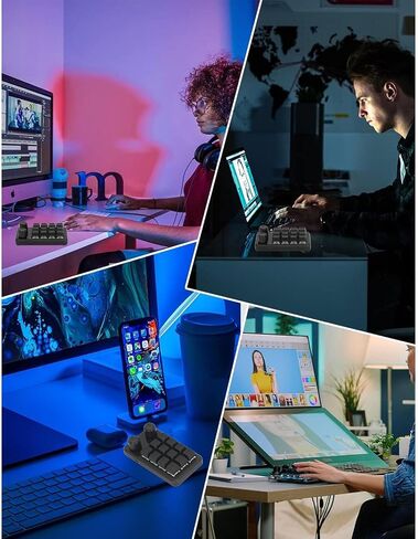 12 - Key Programming Keypad with Blue Switches, Mini Gaming Keypad for Industrial Control, One - Handed Macro Keypad with RGB Lighting and Type - C Cable in Kuwait
