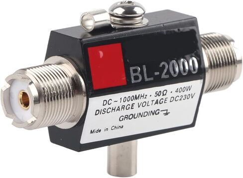 BL-2000 حاجز محوري، PL259 أنثى إلى PL259 أنثى، 50 أوم، DC-1000 ميجا هرتز، ذروة 400 وات، <1.1 VSWR، واقي تصاعد أنبوب تفريغ الغاز لراديو هام، المحطة الأساسية، in Kuwait