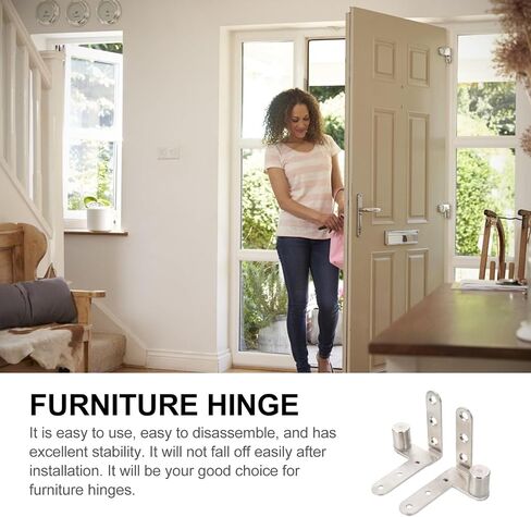 2pcs Stainless Steel Heavy Duty Hidden Door Hinges with Top and Bottom Pivot for Home Cabinet, Window, and Door Box Installation in Kuwait