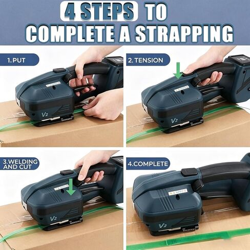 Commercial Electric High Table Strapping Machine, Edge Banding Device for 0.51"-0.63" PP/PET with 4000mah Battery Powered Digital Display Adjustable Tension 900-3200N for Packaging in Kuwait