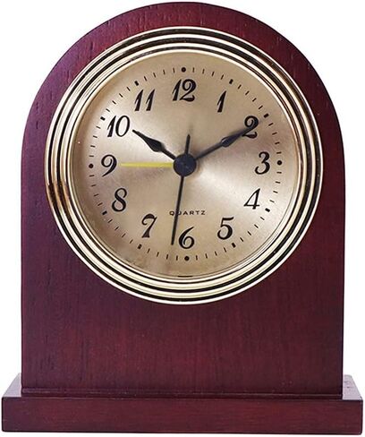 Vintage Wooden Table Clock Bedroom Bedside Snooze Alarm Wood Retro Desktop Clocks Home Decoration Desk Watch(Black) in Kuwait