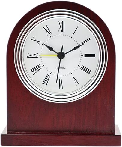 Vintage Wooden Table Clock Bedroom Bedside Snooze Alarm Wood Retro Desktop Clocks Home Decoration Desk Watch(Black) in Kuwait