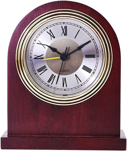 Vintage Wooden Table Clock Bedroom Bedside Snooze Alarm Wood Retro Desktop Clocks Home Decoration Desk Watch(Black) in Kuwait