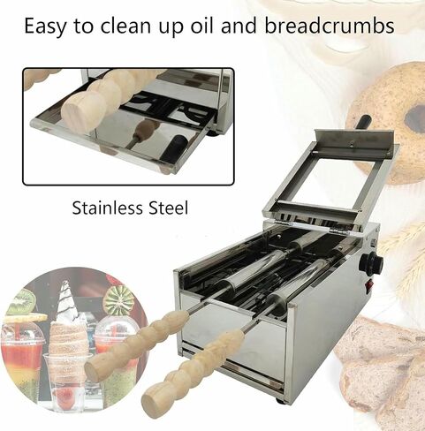 Commercial 2-Station Chimney Cake Maker & Ice Cream Cone Baker, 1500W Electric Toasting Oven for Professional Kitchen Use, Pastry Roll Baking Machine in Kuwait