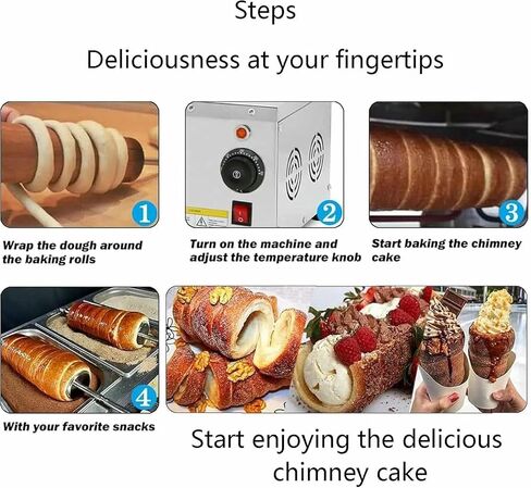 Commercial 2-Station Chimney Cake Maker & Ice Cream Cone Baker, 1500W Electric Toasting Oven for Professional Kitchen Use, Pastry Roll Baking Machine in Kuwait