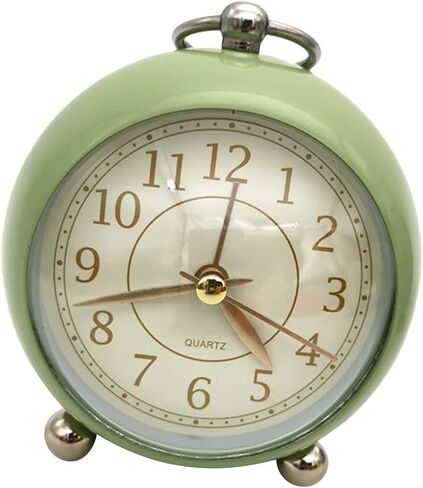 Alarm Clock Home Decor Bedside Desk Vintage Silent Mute Quartz Analog Battery Operated Non-Ticking(E) in Kuwait