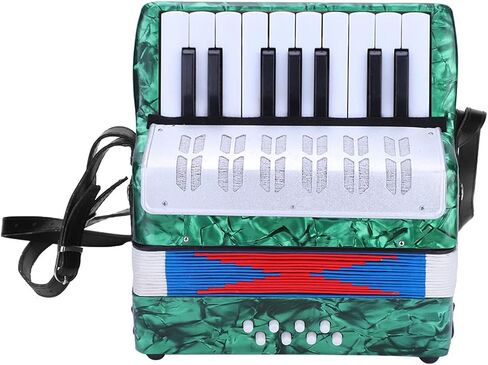 17-Key 8-Bass Piano Accordion for Beginners – Green Concertina with Manual & Adjustable Strap (Green) in Kuwait
