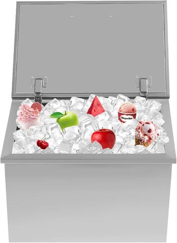 Drop in Ice Chest, 40L Stainless Steel Cooler, Insulated Bar Ice Bin for Outdoor Kitchen, Perfect for Parties, Cold Beer, Wine, Frozen Food Storage in Kuwait