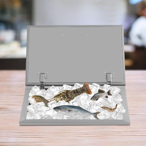 Drop in Ice Chest, 40L Stainless Steel Cooler, Insulated Bar Ice Bin for Outdoor Kitchen, Perfect for Parties, Cold Beer, Wine, Frozen Food Storage in Kuwait