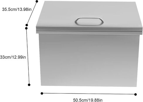 Drop in Ice Chest, 40L Stainless Steel Cooler, Insulated Bar Ice Bin for Outdoor Kitchen, Perfect for Parties, Cold Beer, Wine, Frozen Food Storage in Kuwait
