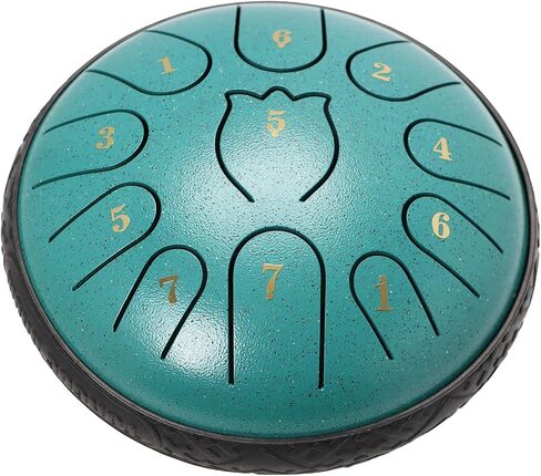 Elegant and Captivating Chakra Drum 6 Inch Steel Tongue Drum with Diverse Tone Range for Prayer Concerts (Green) in Kuwait