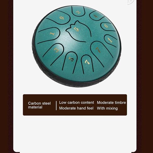 Elegant and Captivating Chakra Drum 6 Inch Steel Tongue Drum with Diverse Tone Range for Prayer Concerts (Green) in Kuwait