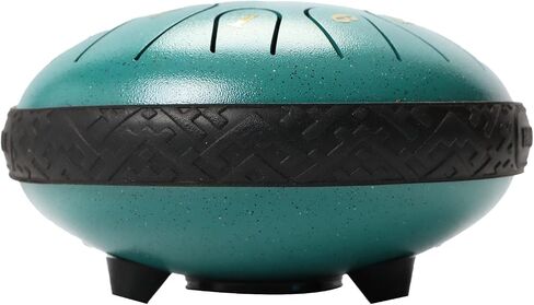 Elegant and Captivating Chakra Drum 6 Inch Steel Tongue Drum with Diverse Tone Range for Prayer Concerts (Green) in Kuwait