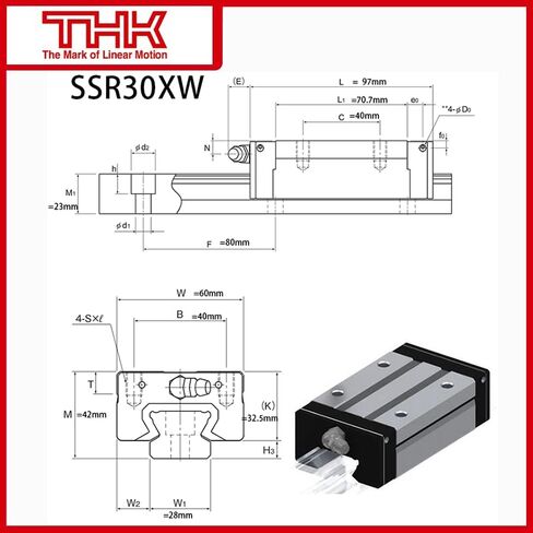 Flish SSR30 THK Linear Block for SSR30XW Linear Motion Slider Rail Guide in Kuwait