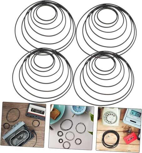Mikinona 50pcs Rubber Tape Recorder Belt Square Cassette Recorder Belts Replacement for Repair Required Tags in Kuwait