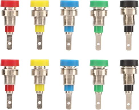 Banana Socket 2mm Brass Panel Mount Binding Post 5 Colors, Safe Stable Connection, Multi - Purpose for Electronics and RVs in Kuwait