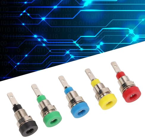 Banana Socket 2mm Brass Panel Mount Binding Post 5 Colors, Safe Stable Connection, Multi - Purpose for Electronics and RVs in Kuwait