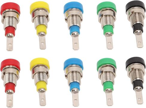 Banana Socket 2mm Brass Panel Mount Binding Post 5 Colors, Safe Stable Connection, Multi - Purpose for Electronics and RVs in Kuwait