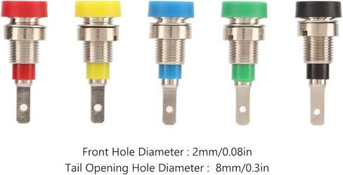 Banana Socket 2mm Brass Panel Mount Binding Post 5 Colors, Safe Stable Connection, Multi - Purpose for Electronics and RVs in Kuwait
