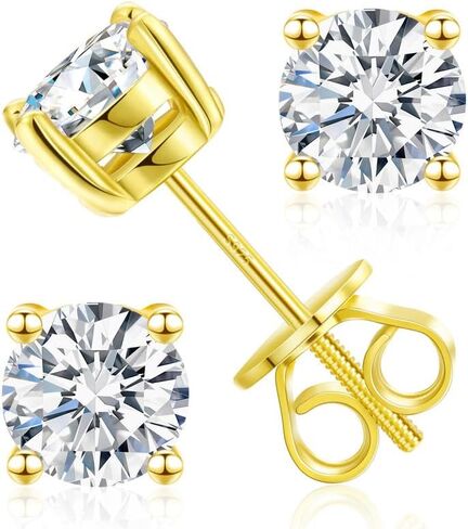 Lab Grown Diamond Stud Earrings Screw Back for Women Round Cut IGI Certified D Color VVS1 Clarity Hypoallergenic Fine Jewelry Gift in Saudi Arabia