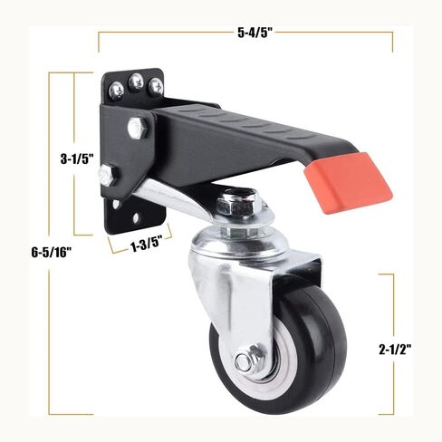2Pcs Set Heavy Duty Workbench Casters Kit Retractable Caster Wheels for Workbenches Machinery Tables in Kuwait