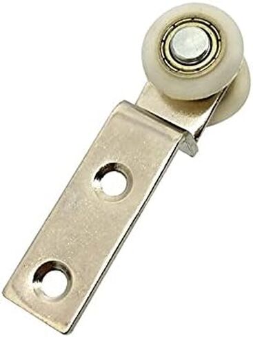 10Pcs 2.55x0.74inch Bend Pipe Metal Bearing Pulley Block with Two Plastic Wheel for Sliding Door Window Cabinet in Kuwait