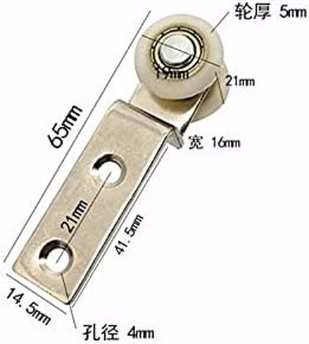 10Pcs 2.55x0.74inch Bend Pipe Metal Bearing Pulley Block with Two Plastic Wheel for Sliding Door Window Cabinet in Kuwait
