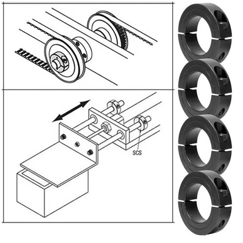Solid Shaft Collars 4-Pack Double Split Shaft Collars with Lock Screws, Thickened for Industrial Maintenance in Kuwait