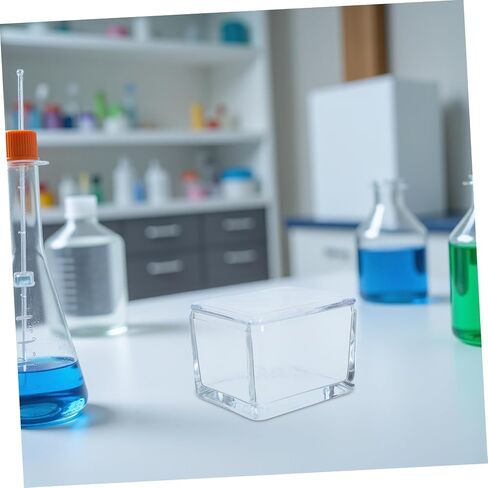 Glass Staining Jar with Lid for Microscope Slides Storage Box High Transparency Glass Material Holds to 20 Slides and Laboratory Experiments in Kuwait