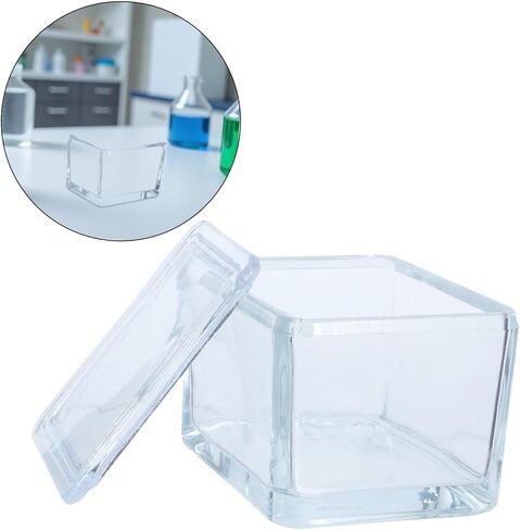 Glass Staining Jar with Lid for Microscope Slides Storage Box High Transparency Glass Material Holds to 20 Slides and Laboratory Experiments in Kuwait