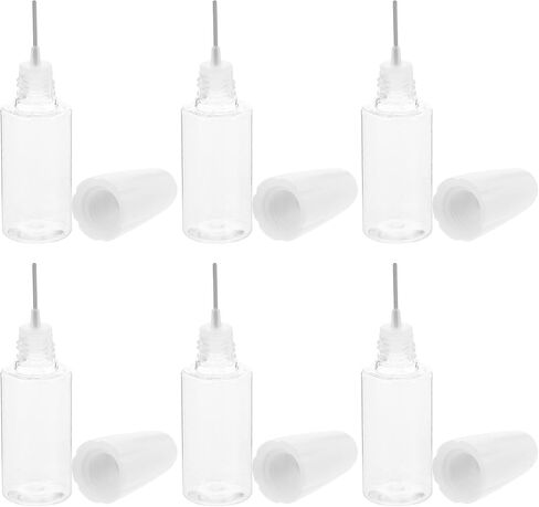 Toyvian Pet Needle Tip Applicator Bottles Squeeze Measure Dispenser Bottles 10ml 6pcs with Cap for Accurate Dispensing and Compact Capacity, White for Organizing Workspace and Outdoor in Kuwait