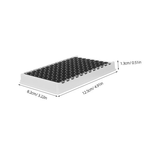 لوحة Hemobllo 96-Well Polystyrene Elisa بقاعدة وإطار أسودين، سعة 360 ميكرولتر لكل بئر، صفيحة ميكروية متوسطة الحجم لزراعة الأنسجة واكتشاف Elisa في معدات المختبرات in Kuwait